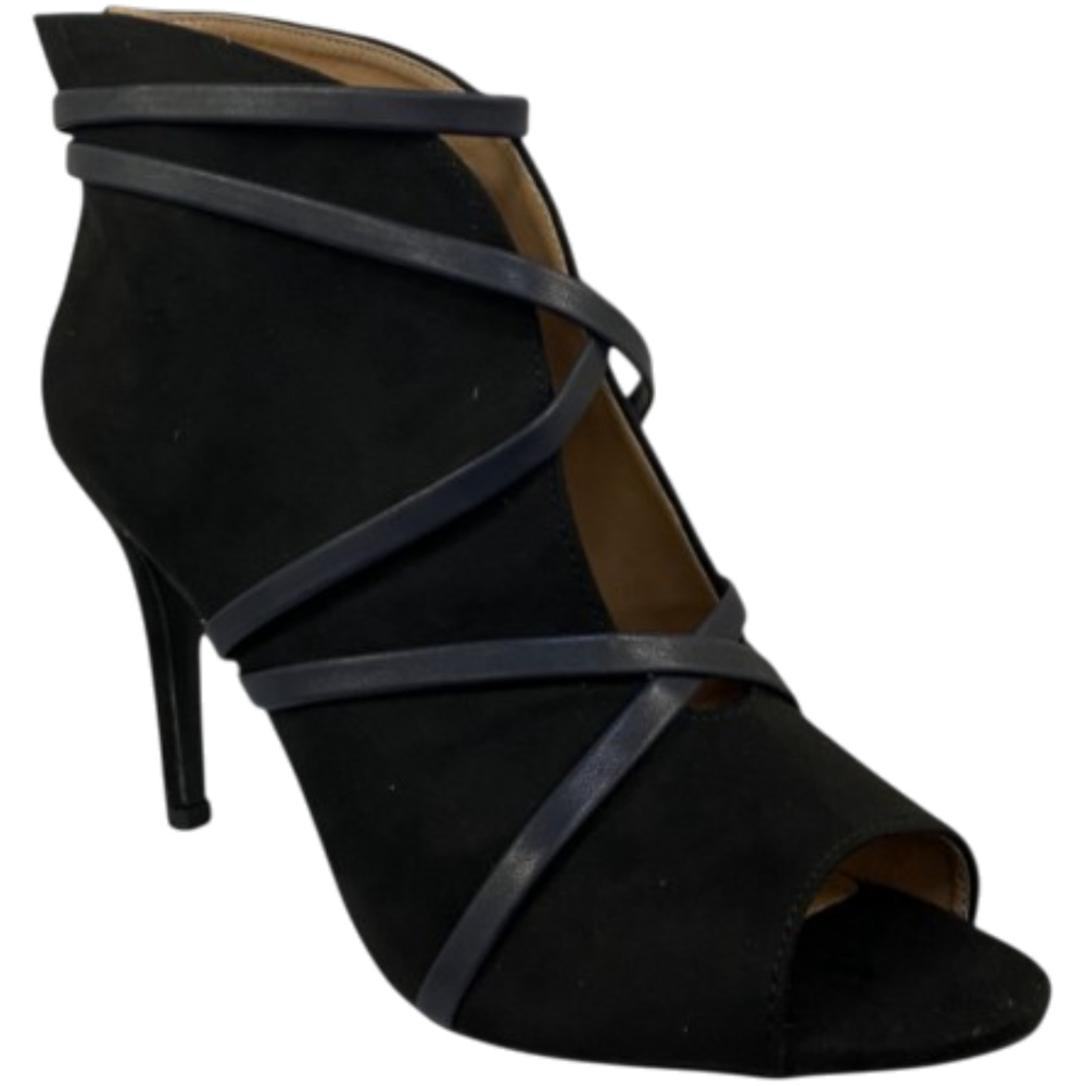 Journee Collection Samara Black Peep Toe Stiletto Dress Booties Shoes Size 7